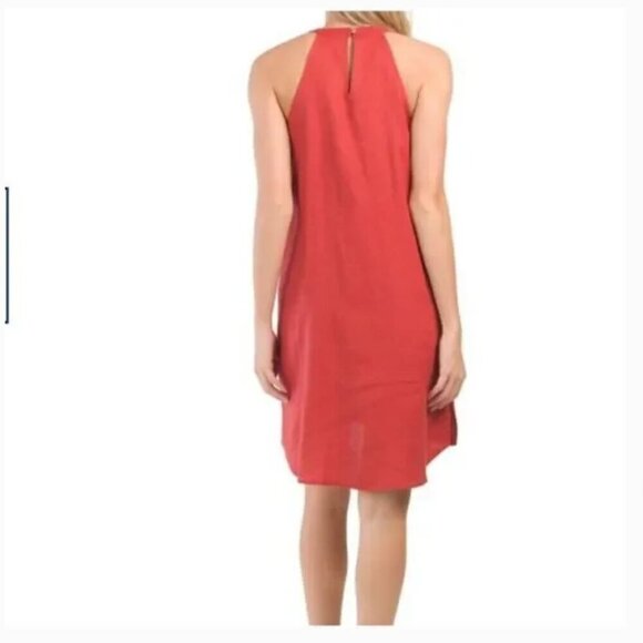 Sigrid Olsen 100% Linen Halter Sleeveless Summer Dress Size Small Orange - Picture 2 of 13